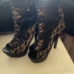 lace heel boots 