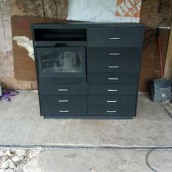Black Cabinet Covered In Hard Plastic