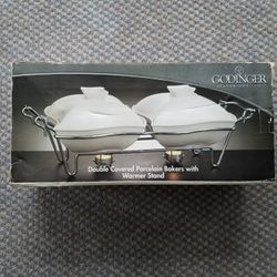 NEW Godinger Double Covered Bakers with stand