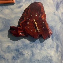 Mesquite Burlwood Clock