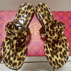 AUTHENTIC TORY BURCH MILLERS Leopard Printed Patent Leather SIZE 7