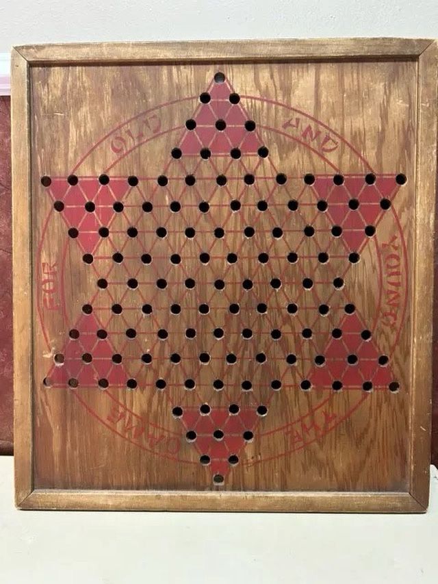 Vintage Chinese Checker Game Board