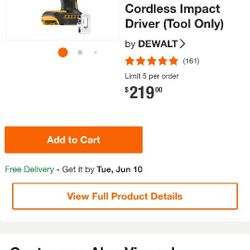 Brand New DeWalt 20 Volt Tool Only Drill In The Box Still