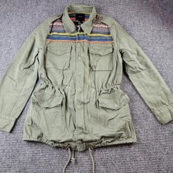 Womens Small Forever 21 Army Green Aztec Pattern Jacket