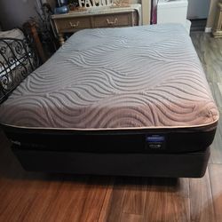 Full Size Bed With Seally Hybrid Mattress 