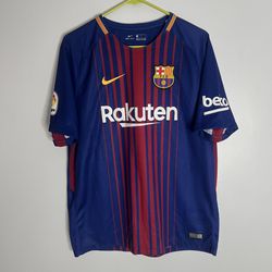 FC Barcelona Leonel Messi Jersey Mens Large Blue Red Nike 2017 2018 Futbol Spain