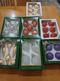 7 boxes of Glass Christmas Ornaments Bundle $20