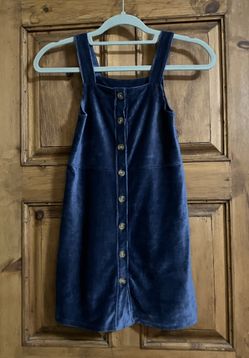 Little Girls Navy Button-Down Kids Dress