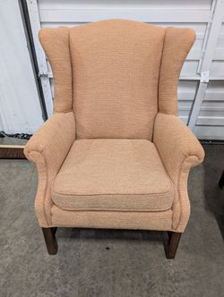 Classic Brown Wood Wingback Chair