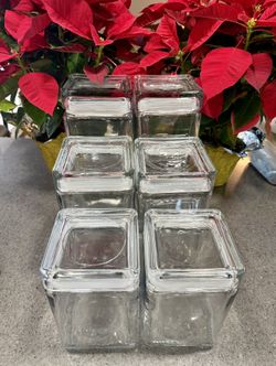 2 Sets Of Glass Storage Jars 