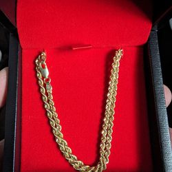 Solid 10K Gold 3mm Rope Chain