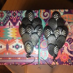 Black Medium Chandelier Earrings 