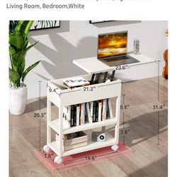 Lift Top End Table,Side Table with Charging Station,