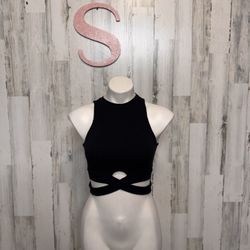 POOF black crop top tank top size small