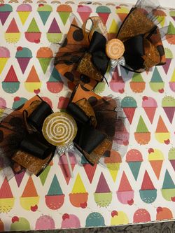 Whimsical Lollipop Bows ! Halloween Hair Bows!