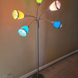 Colorful 5 Light Adjustable Floor Lamp