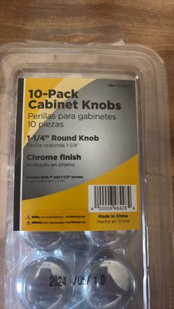 10-Pack Chrome Cabinet Knobs 1-1/4"