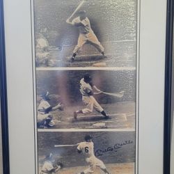Upper Deck Hall Of Famer, Mickey Mantle Official Autograph Signed Original Uniform Triple Crown Show