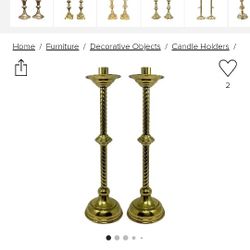 1880 Antique Brass Candle Holder