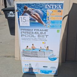 Intex 26723EH 15ft x 42in Prism Frame Above Ground Swimming Pool Set with Filter