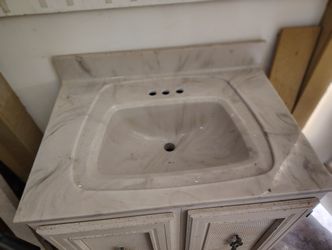 31 Inch Square Flare Bowl White With Brown Swirl