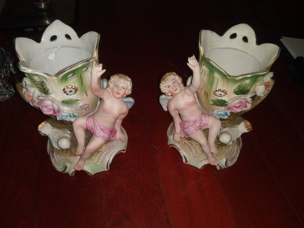 Beautiful Cherubs Flower Dresden? Ceramic,All Products : American Fashion Style Bags On Sale