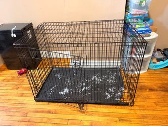 Large Black Wire Dog Crate with Tray