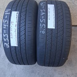 (2) 255/45/19 CONTINENTAL PRO CONTACT RX LIFE: 80%