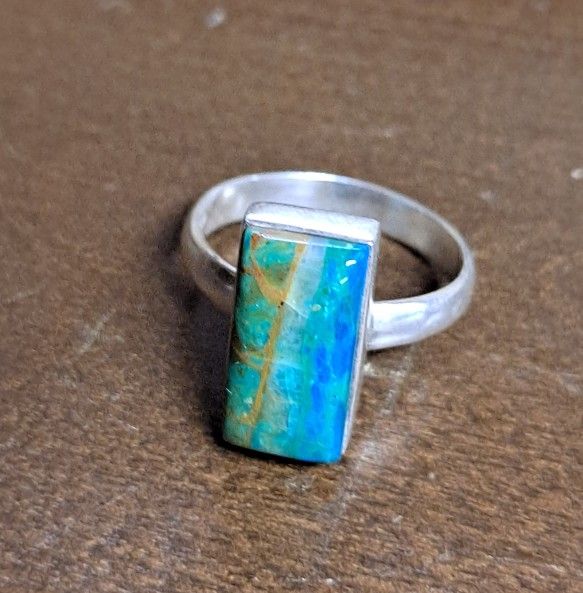 Sterling Silver Copper Turquoise Ring Size 9