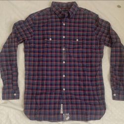 Polo Ralph Lauren Men Size M Navy Red Plaid Long Sleeve Shirt NWT