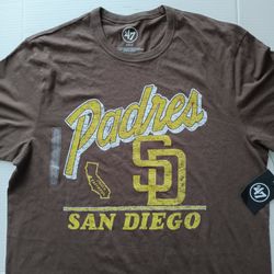 Size L San Diego Padres Men's 47 Brand Friar Faithful Brown Tee