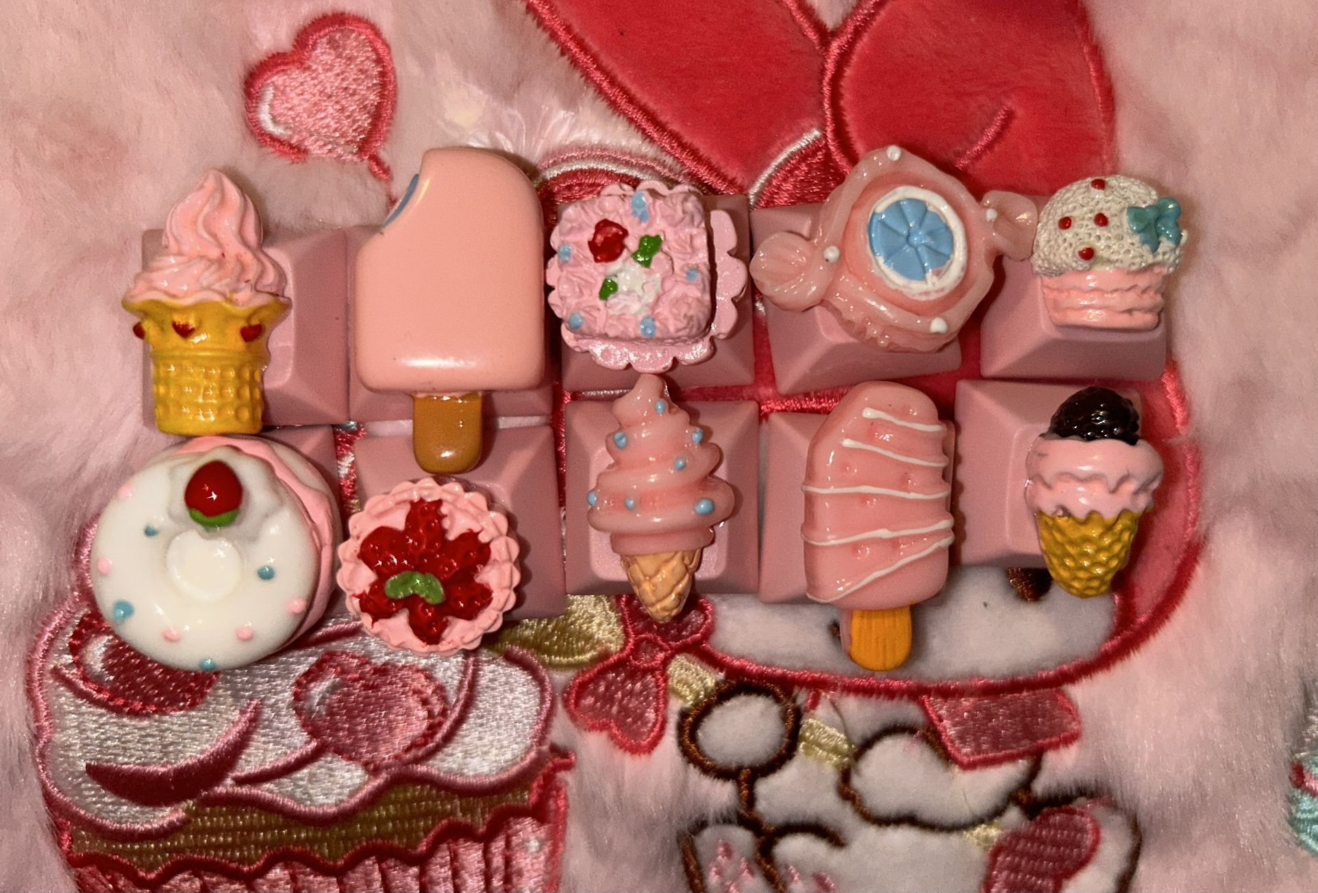 Custom Pink Dessert Key caps For Keyboard
