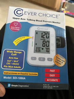 Upper arm talking blood pressure monitor