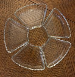 Vintage: 5-Piece Clear Glass Scalloped Serving Dish Set, Drawer or Jewelry Organizer