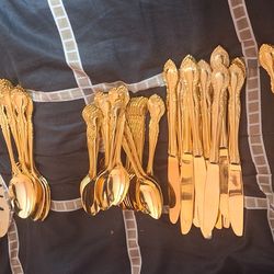 Set Silverware Gold 78 pieces