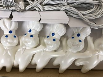 New - Vintage 1999 Pillsbury Doughboy Blow Mold Party Lights