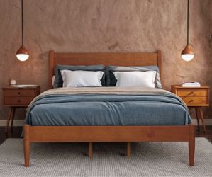 Mid-century Style Queen Bed