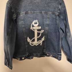 Painted Jean Jacket (Anchor)