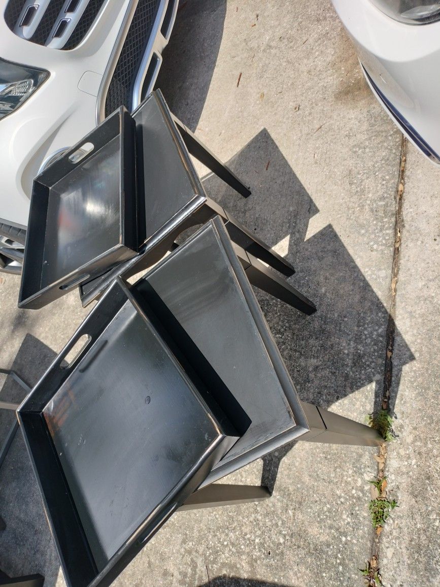 Pair of Crate and Barrel Removable Tray