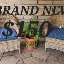 2  NEW  Wicker Patio Chairs