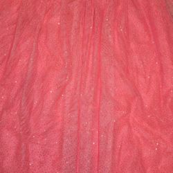 Neon Pink, Gold Polka Dot Little Girls Party Skirt 