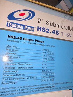 Sump Pump "Tsurumi Hs2"