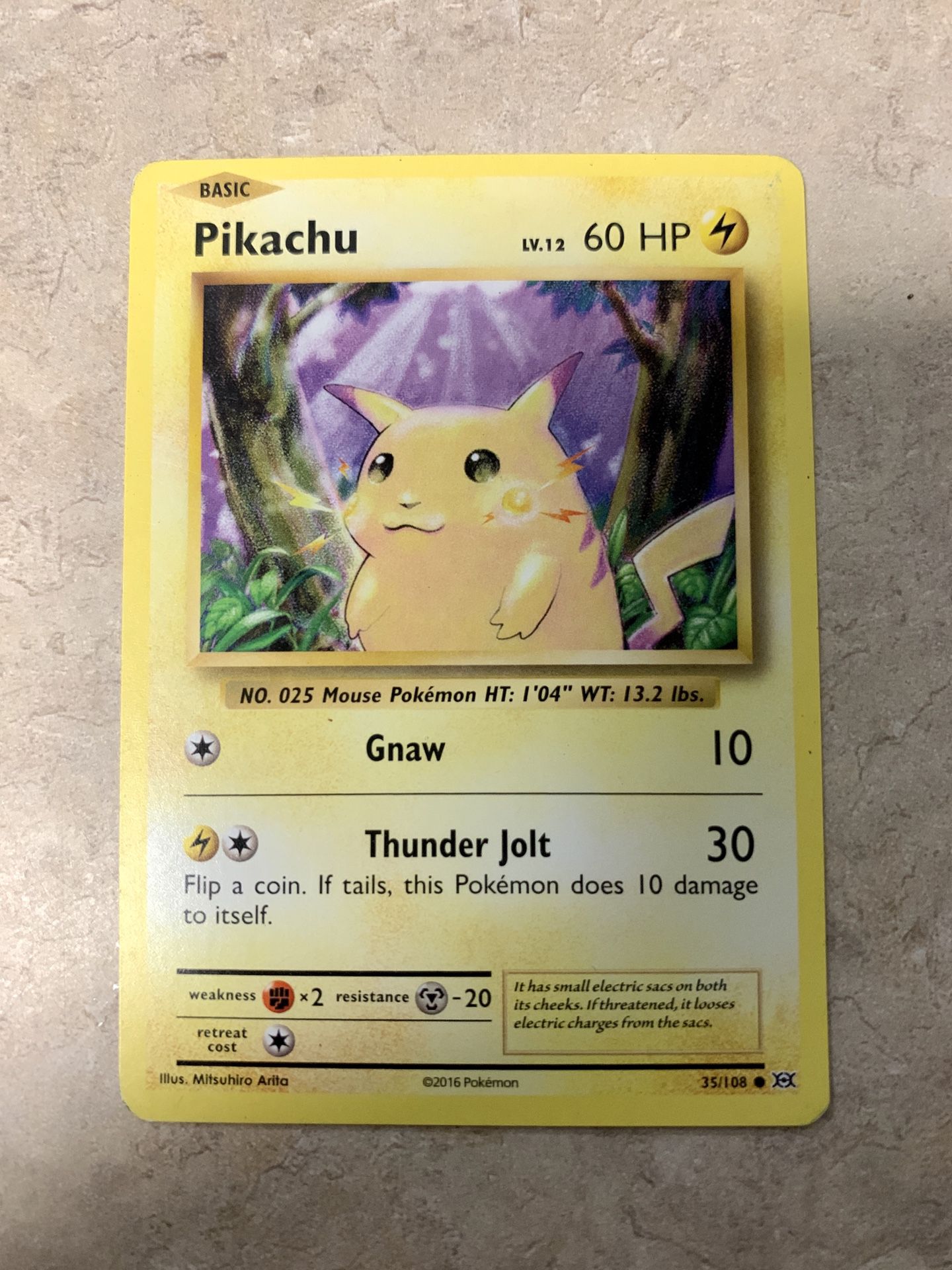 Pikachu Pokemon Card 2016 Near Mint Collectable Gaming Gift