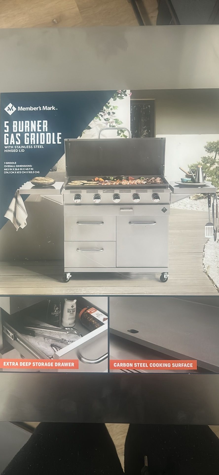 BRAND NEW MEMBERS MARK 5 BURNER GRIDDLE