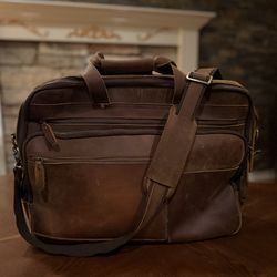 Polare X-Large 18 Full Grain Leather Briefcase for Men Business Travel Case Bag