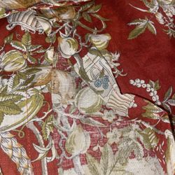 3 Pieces Pottery Barn Duvet Cover FULL QUEEN Asian Toile LINEN