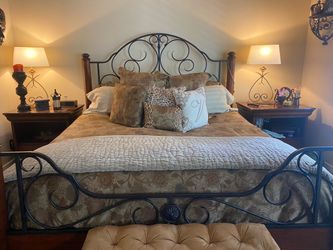 Beautiful King-Size Iron & Wood Bed