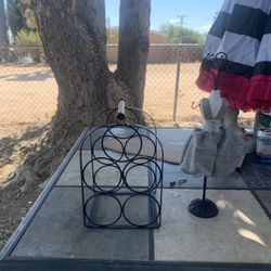 Wine rack and earring or necklace holder