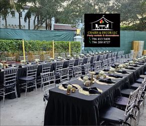 Chairs and table for party