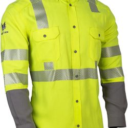 DRIFIRE Men's Fr Hi-vis Lightweight Work Shirt Large tall  Fabric type 51% Lyocell, 39% Modacrylic, 10% Aramid Care instructions Machine Wash Origin I